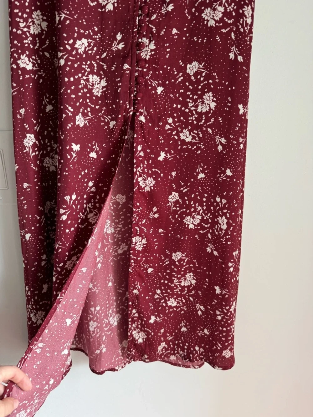 Free People Sammy Button Down Maxi Skirt in Sweet Cranberry